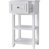 Dawson Wooden Floor Cabinet with Cross Molding and Drawer, White - Cabinets - 7