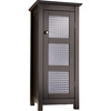 Chesterfield Wooden Floor Cabinet with Waffle Glass Door, Espresso - Cabinets - 1 - thumbnail