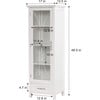 Delaney Wooden Linen Cabinet with Drawer, White - Cabinets - 7