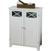 Dawson Wooden Floor Cabinet with Cross Molding and 2 Doors, White - Cabinets - 7