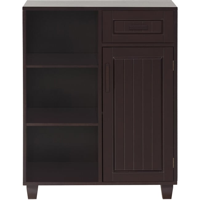 Catalina Wooden Floor Cabinet with Storage Drawer, Espresso - Cabinets - 2