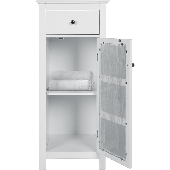 Connor Floor Cabinet with Adjustable Shelf and Storage Drawer, White - Cabinets - 6