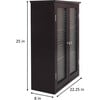 Chesterfield Wooden Wall Cabinet with 2 Waffle Glass Doors, Espresso - Cabinets - 7