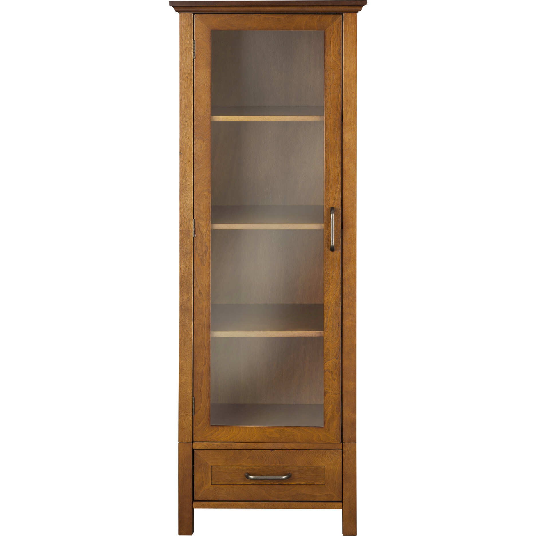 Avery Wooden Linen Tower Cabinet with Storage, Oiled Oak - Cabinets - 1