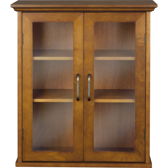 Avery Wooden 2 Door Wall Cabinet with Storage, Oiled Oak