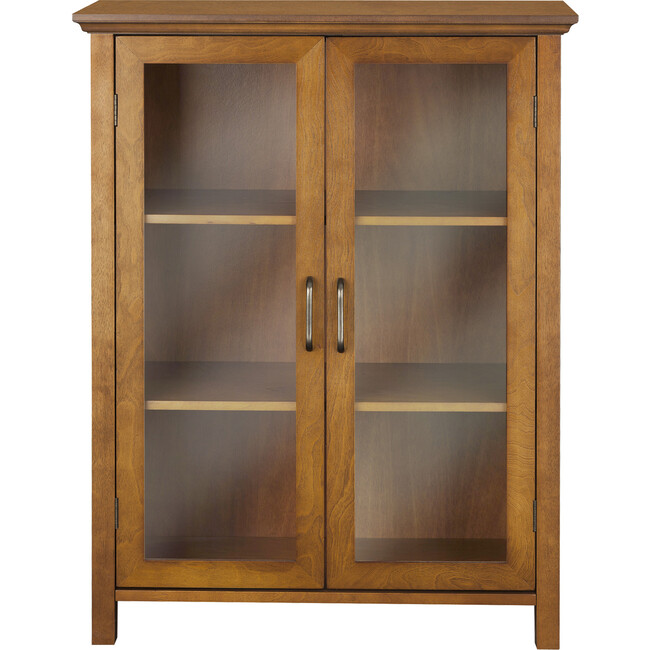 Avery Wooden 2 Door Floor Cabinet with Storage, Oiled Oak