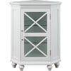 Blue Ridge Corner Wooden Floor Cabinet with Adjustable Shelves, White - Cabinets - 1 - thumbnail