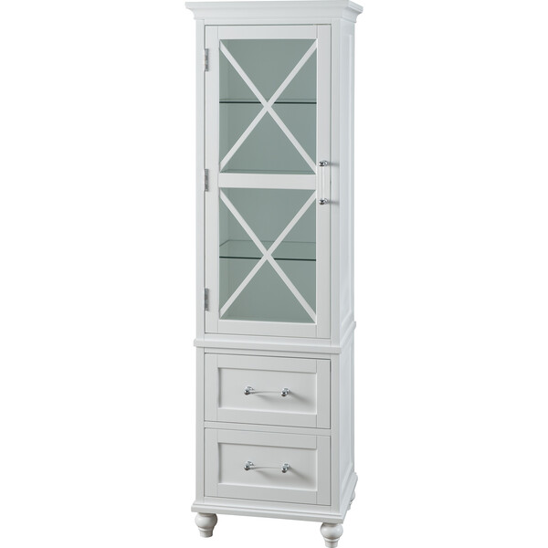 Blue Ridge Wooden Linen Tower with Adjustable Shelves, White