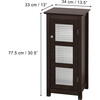 Chesterfield Wooden Floor Cabinet with Waffle Glass Door, Espresso - Cabinets - 4