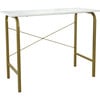 40" Home Office Computer Desk with Metal Base, Faux Marble/Brass - Desks - 1 - thumbnail