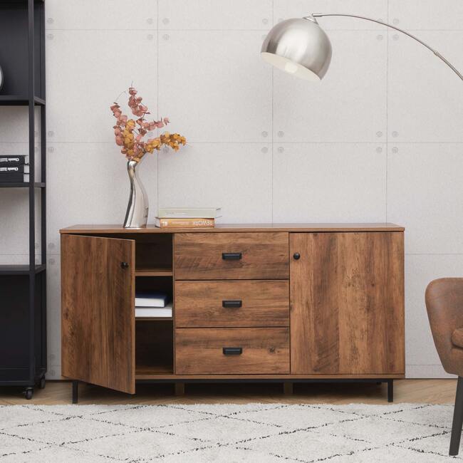 Brooklyn Sideboard with Storage Plus Metal Legs and Handles, Brown - Cabinets - 3