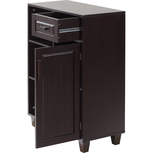 Catalina Wooden Floor Cabinet with Storage Drawer, Espresso - Cabinets - 7