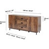 Brooklyn Sideboard with Storage Plus Metal Legs and Handles, Brown - Cabinets - 4