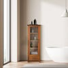 Avery Wooden Linen Tower Cabinet with Storage, Oiled Oak - Cabinets - 4