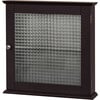 Chesterfield Removable Wooden Medicine Cabinet with Waffle Glass Door, Espresso - Cabinets - 7