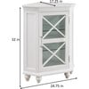 Blue Ridge Corner Wooden Floor Cabinet with Adjustable Shelves, White - Cabinets - 4