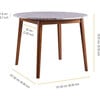 Ashton Wooden Round Dining Table with Faux Marble Top, White/Walnut - Desks - 4