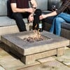 35" Outdoor Square Wood Look Propane Gas Fire Pit - Outdoor Home - 2