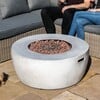 36" Outdoor Round Propane Gas Fire Pit with Faux Concrete Base, Gray - Outdoor Home - 4