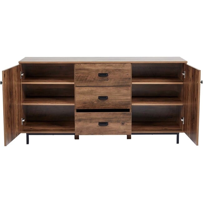 Brooklyn Sideboard with Storage Plus Metal Legs and Handles, Brown - Cabinets - 6