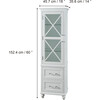 Blue Ridge Wooden Linen Tower Cabinet with Adjustable Shelves, White - Cabinets - 5