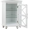 Blue Ridge Corner Wooden Floor Cabinet with Adjustable Shelves, White - Cabinets - 5