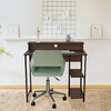 35" Wooden Home Office Computer Desk with Metal Base and Storage, Natural/Black - Desks - 3