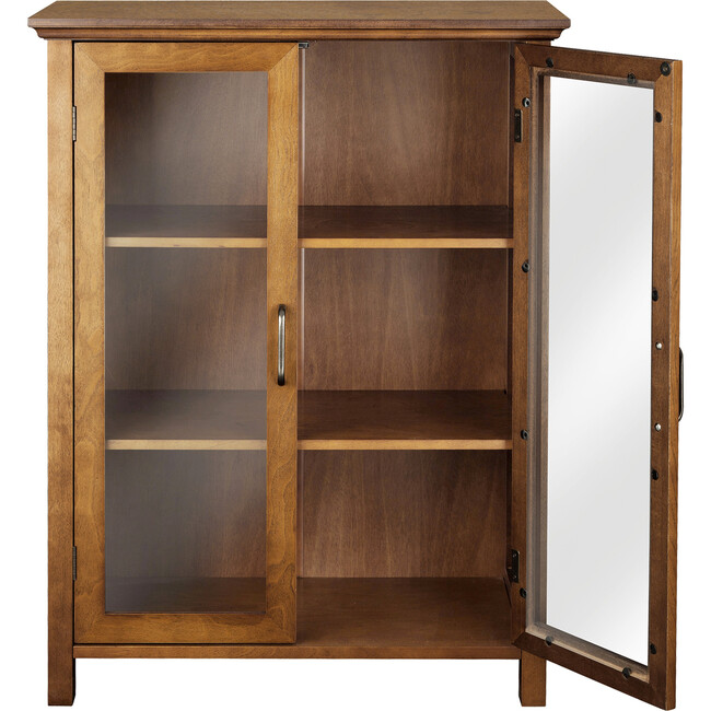 Avery Wooden 2 Door Floor Cabinet with Storage, Oiled Oak - Cabinets - 6