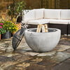 30" Outdoor Round Wood Burning Fire Pit with Faux Concrete Base, Gray - Outdoor Home - 3