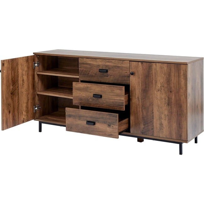 Brooklyn Sideboard with Storage Plus Metal Legs and Handles, Brown - Cabinets - 7