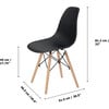 Allan Plastic Side Dining Chair with Wooden Legs Set of 2, Black - Accent Seating - 6