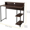 35" Wooden Home Office Computer Desk with Metal Base and Storage, Natural/Black - Desks - 4