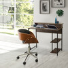 35" Wooden Home Office Computer Desk with Metal Base and Storage, Natural/Black - Desks - 5