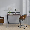 22" Folding Wooden Home Office Computer Desk with Metal Base, Natural/Black - Desks - 2