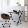 22" Folding Wooden Home Office Computer Desk with Metal Base, Natural/Black - Desks - 3