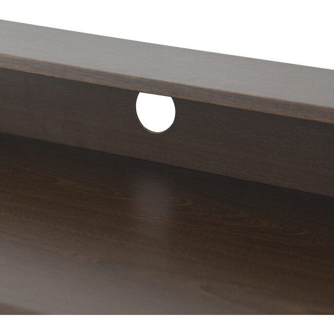 35" Wooden Home Office Computer Desk with Metal Base and Storage, Natural/Black - Desks - 7