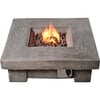 35" Outdoor Square Wood Look Propane Gas Fire Pit - Outdoor Home - 6