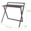 22" Folding Wooden Home Office Computer Desk with Metal Base, Natural/Black - Desks - 4
