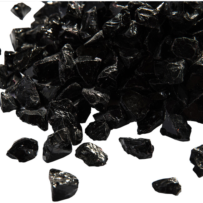 1/2 Inch Reflective Fire Glass for Fire Pits 9 lb / 4 kg Bag, Black - Outdoor Home - 4