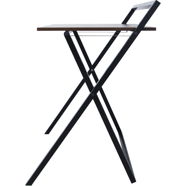 22" Folding Wooden Home Office Computer Desk with Metal Base, Natural/Black - Desks - 7