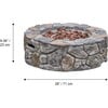 28" Outdoor Round Stone Propane Gas Fire Pit, Stone Gray - Outdoor Home - 6