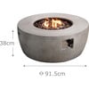 36" Outdoor Round Propane Gas Fire Pit with Faux Concrete Base, Gray - Outdoor Home - 6