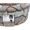 28" Outdoor Round Stone Propane Gas Fire Pit, Stone Gray - Outdoor Home - 7