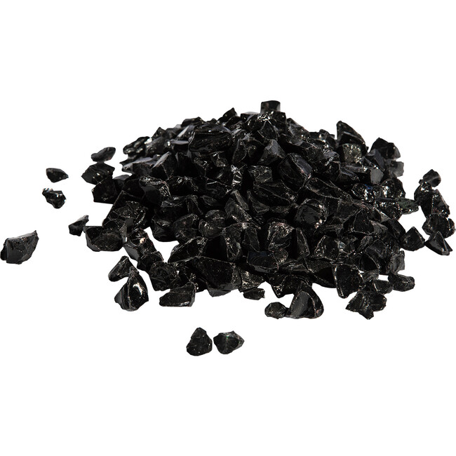 1/2 Inch Reflective Fire Glass for Fire Pits 9 lb / 4 kg Bag, Black - Outdoor Home - 7