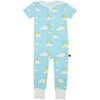 Partly Cloudy Bamboo Convertible Romper, Blue - Rompers - 1 - thumbnail