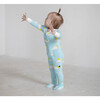 Partly Cloudy Bamboo Footed Sleeper, Blue - Footie Pajamas - 2