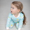 Partly Cloudy Bamboo Two-Piece Pajamas, Blue - Pajamas - 3