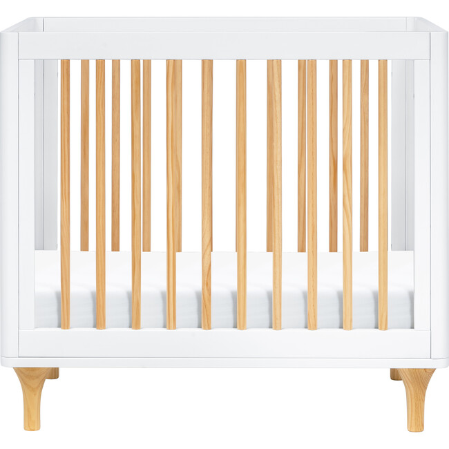 Lolly 4-in-1 Convertible Mini Crib and Twin Bed with Toddler Bed Conversion Kit,  White / Natural
