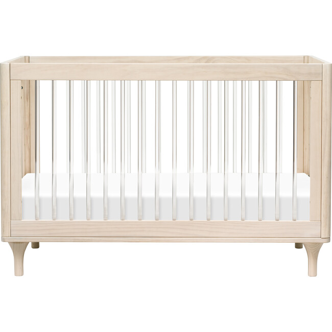 Lolly 3-in-1 Convertible Crib with Toddler Bed Conversion Kit, Washed Natural/Acrylic