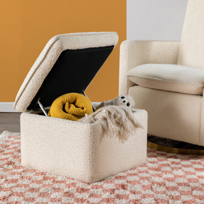 Cali Storage Ottoman,  Boucle Ivory Boucle - Ottomans - 3